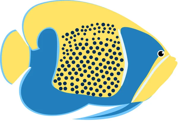 Icona Pesce Angelo Cinta Blu Illustrazione Vettoriale — Vettoriale Stock