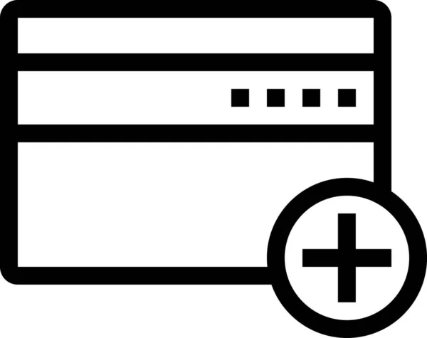 Icône Carte Crédit Lignes Noires Vectorielles Sur Fond Blanc — Image vectorielle