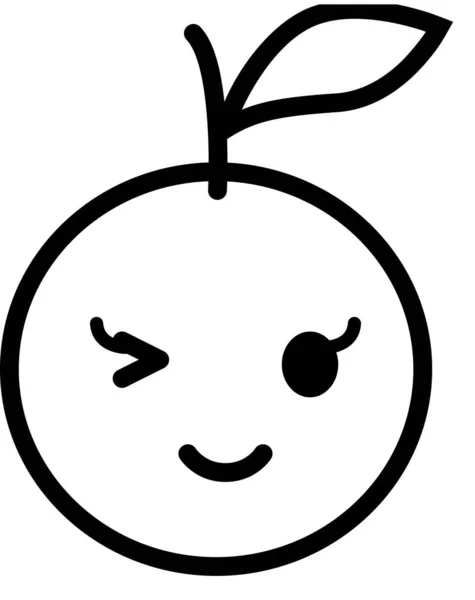 Expresión Cara Emoticono Vector Cara Feliz Avatar Fruta Naranja — Vector de stock