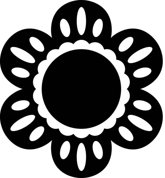 Μαύρο Γράψει Διάνυσμα Εικονογράφηση Του Στολίδι Λουλούδι Λουλούδι Τέχνης Χλωρίδας — Διανυσματικό Αρχείο
