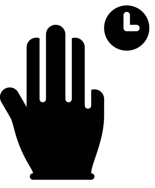 Tap Hand Touch Finger Clock Vector Illustration — Stock Vector