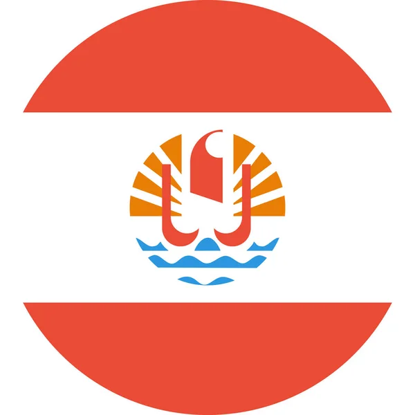 Vlag Van Frans Polynesië Plat Icoon Vector Illustratie — Stockvector