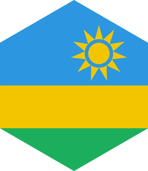 Drapeau Rwanda Isolé Sur Fond Blanc Illustration Vectorielle — Image vectorielle