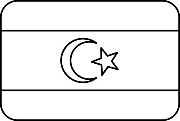 Vlag Van Libië Plat Pictogram Vector Illustratie — Stockvector