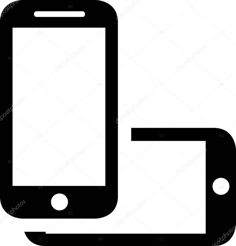  smartphones flat icon, vector, illustration 