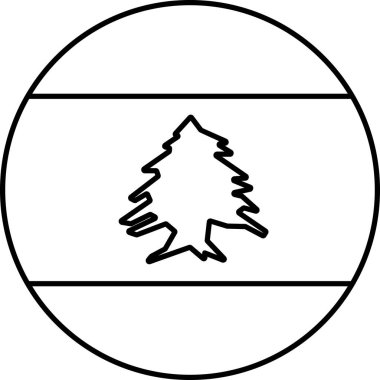 Lübnan düz simgesi bayrağı, vektör illüstrasyonu  