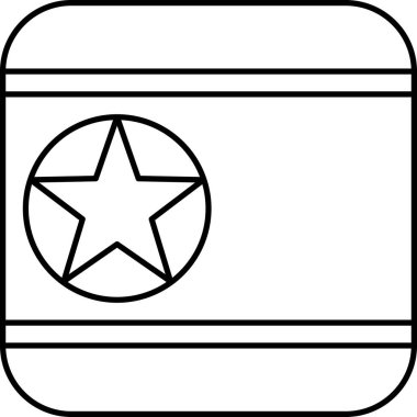 Kore bayrağı Kuzey yassı simgesi, vektör illüstrasyonu  