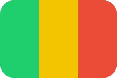 Mali düz simgesi bayrağı, vektör illüstrasyonu