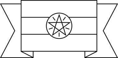 Etiyopya düz simgesi bayrağı, vektör illüstrasyonu 