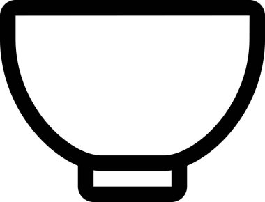 Beyaz arkaplanda izole edilmiş kase simgesi, vektör illüstrasyonu