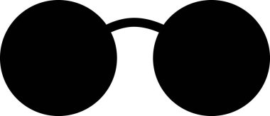 Beyaz arkaplanda izole edilmiş gözlük simgesi, vektör illüstrasyonu