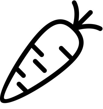 Havuç simgesi, minimalist vektör illüstrasyonu