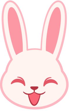 Tavşan gülümseyen ikon, vektör illüstrasyonu