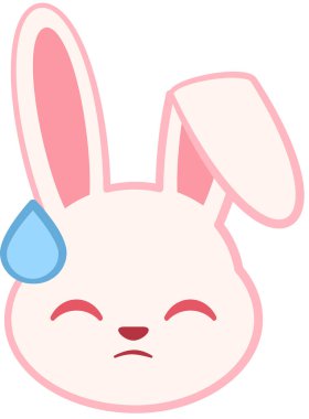 Sevimli tavşan ifadesi, minimalist vektör çizimi