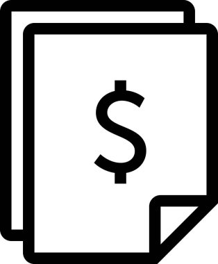 fatura simgesi, asgari vektör illüstrasyonu