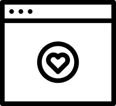 kalp simgesi, minimalist vektör illüstrasyonu