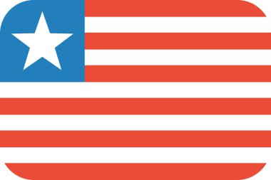 Liberya bayrağı düz simge, vektör illüstrasyonu