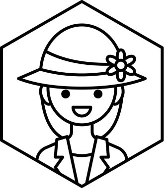 kız avatar simgesi, profil vektör çizimi