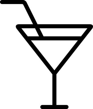 Tek bir kokteyl simgesinin vektör illüstrasyonu