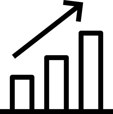 çubuk çizelgesi simgesi, minimalist vektör illüstrasyonu