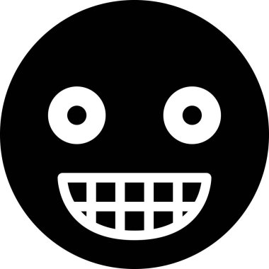 Beyaz arkaplanda sırıtış, vektör illüstrasyonu