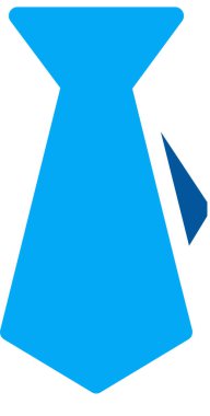 Düz kravat simgesi, vektör illüstrasyonu