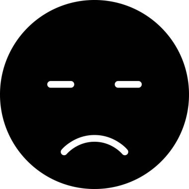 üzgün yüz avatarı, emoticon konsept vektör çizimi
