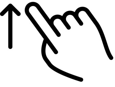 el simgesini kaldır, parmak vektör illüstrasyonuna dokun