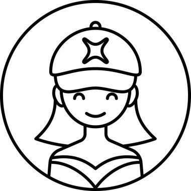 kız avatar simgesi, profil vektör çizimi