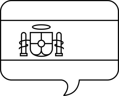 İspanya 'nın beyaz arkaplanda izole edilmiş dili, vektör illüstrasyonu