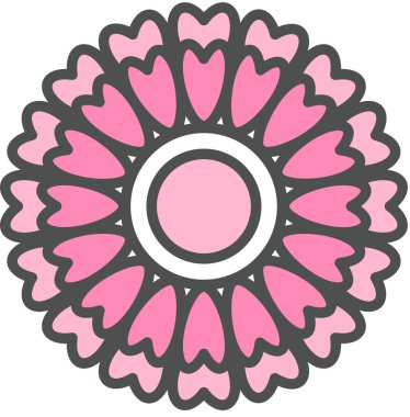 Papatya çiçeği süslemesinin vektör illüstrasyonu, çiçek çiçeği çiçeği sanatı