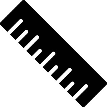 Beyaz arkaplanda cetvel simgesi izole edildi, vektör illüstrasyonu