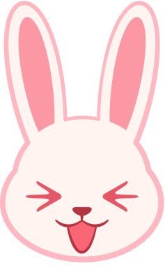 Tavşan gülümseyen ikon, vektör illüstrasyonu