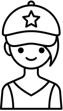 kız avatar simgesi, profil vektör çizimi