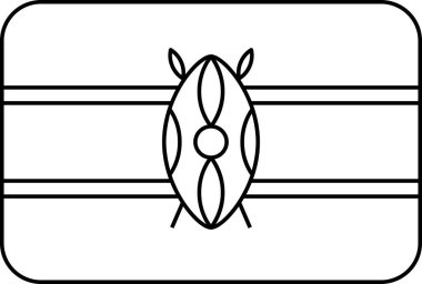 Kenya düz simgesi bayrağı, vektör illüstrasyonu  