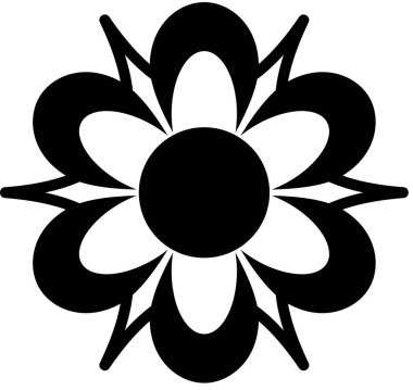 Çiçek süslemesi, çiçek çiçeği çiçek sanatının siyah çizim vektörü