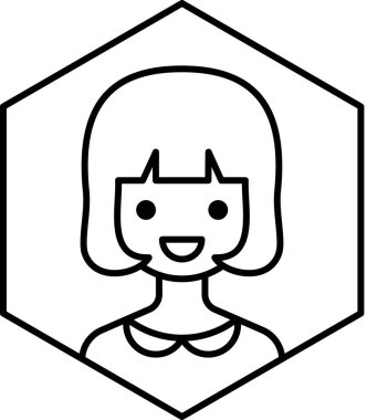 kız avatar simgesi, profil vektör çizimi