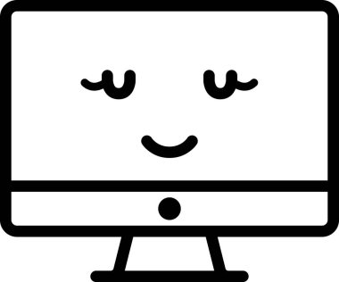 İfade yüz ifadesi duygu simgesi vektörü, masaüstü bilgisayarında gülen yüz avatarı