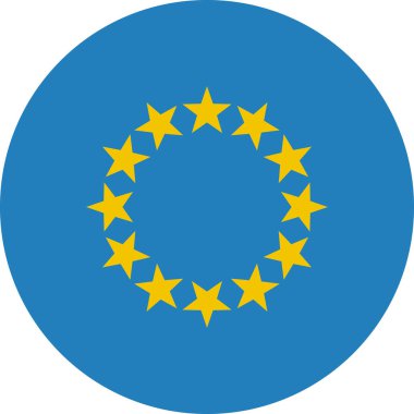 Avrupa Birliği bayrağı düz simge, vektör, illüstrasyon 