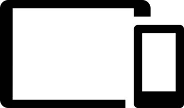 tablet ve akıllı telefon düz simgesi, vektör, illüstrasyon 