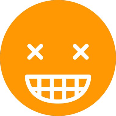 Beyaz arkaplanda sırıtış, vektör illüstrasyonu