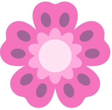 Çiçek süslemesinin pembe mor vektör çizimi, çiçek çiçeği çiçeği çiçek sanatı