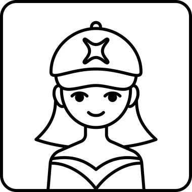 kız avatar simgesi, profil vektör çizimi