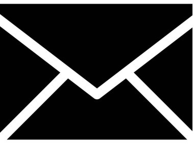 Beyaz arkaplanda izole edilmiş zarf, vektör illüstrasyonu