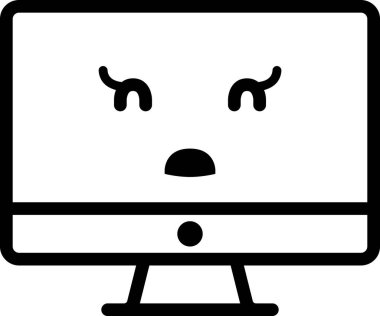 İfade yüz ifadesi duygu simgesi vektörü, masaüstü bilgisayarında donuk yüz avatarı