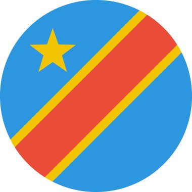 Kongo Kinşasa 'nın bayrağı düz simge, vektör illüstrasyonu 