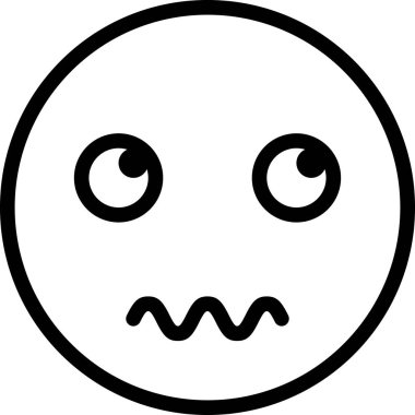 Beyaz arkaplanda izole edilmiş korkmuş yüz, vektör illüstrasyonu