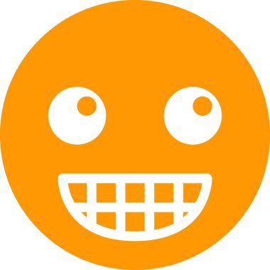 Beyaz arkaplanda sırıtış, vektör illüstrasyonu