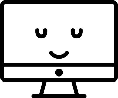 İfade yüz ifadesi duygu simgesi vektörü, masaüstü bilgisayarında gülen yüz avatarı