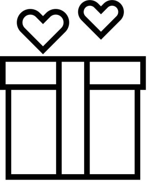 Sevgililer günü kalp simgesi, minimalist vektör illüstrasyonu